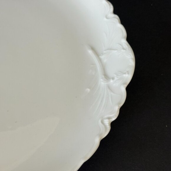 Haviland France White Porcelain Chop Platter Plate Scalloped Edge Floral 11.5" - Picture 2 of 5
